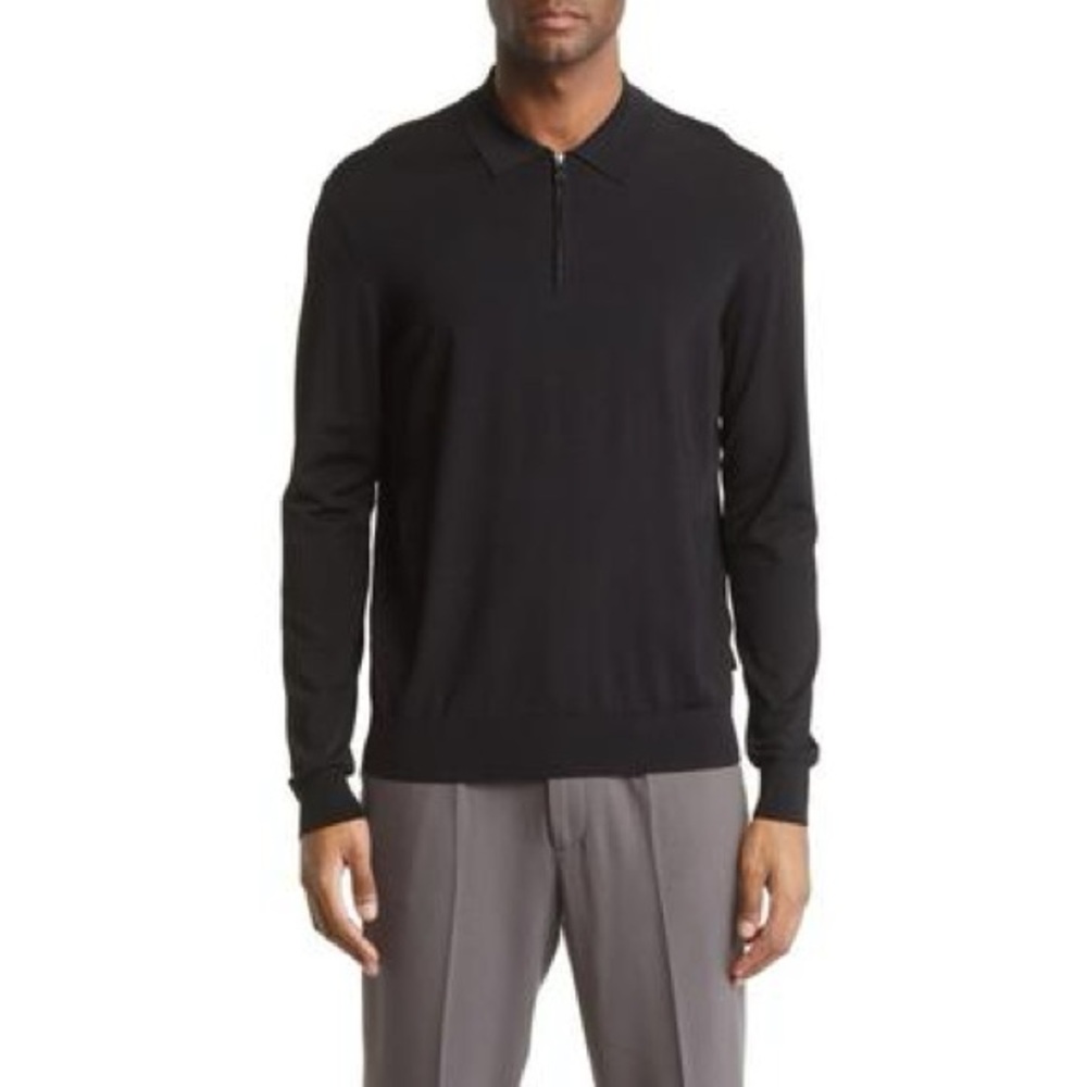 Men's Ted Baker London  Viba Half Zip
Polo Sweater - Black ted size 7 US 3Xl - Picture 15 of 15